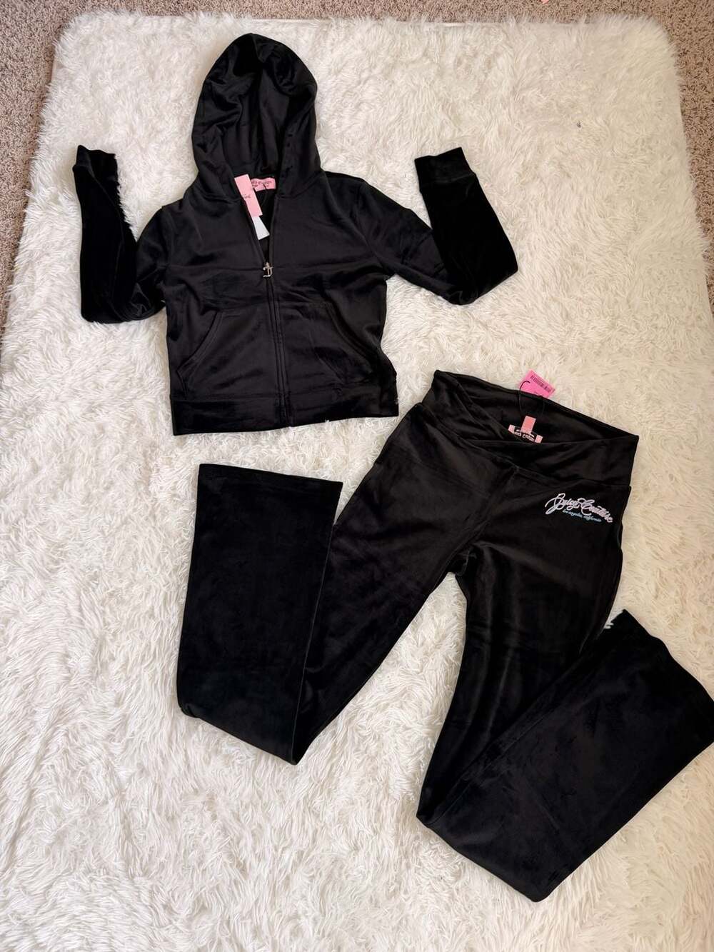 S Juicy Couture Liquorice Breezy Combo Velour Tracksuit Set - Picture 3 of 9